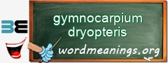 WordMeaning blackboard for gymnocarpium dryopteris